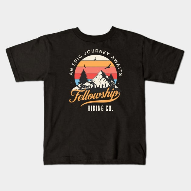 Fellowship Hiking Co - An Epic Journey Awaits - Black - Fantasy Kids T-Shirt by Fenay-Designs